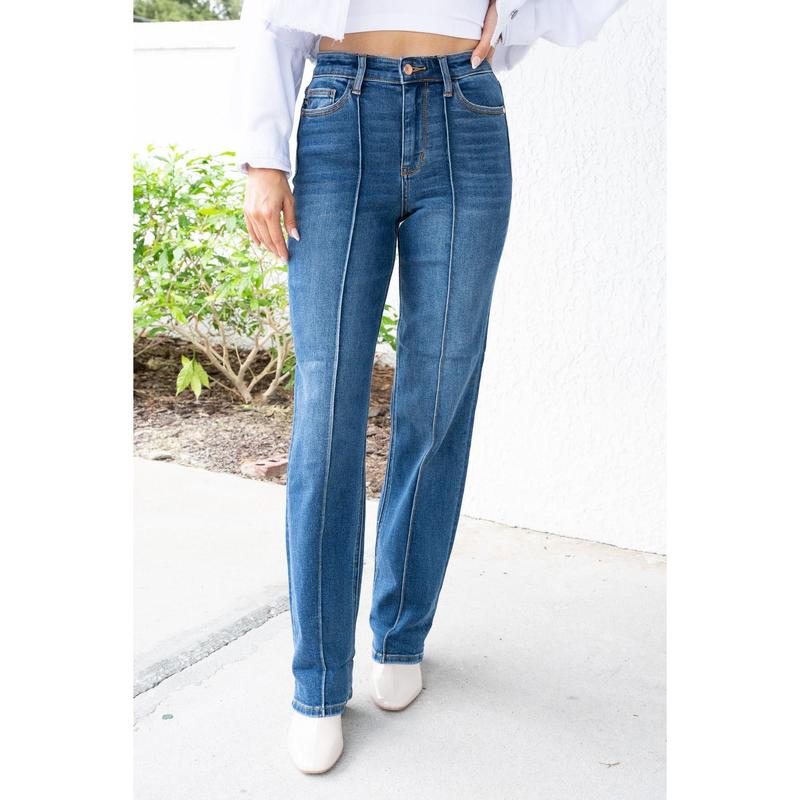 Judy Blue Sweet Cheeks High Rise Cuffed Straight Jeans