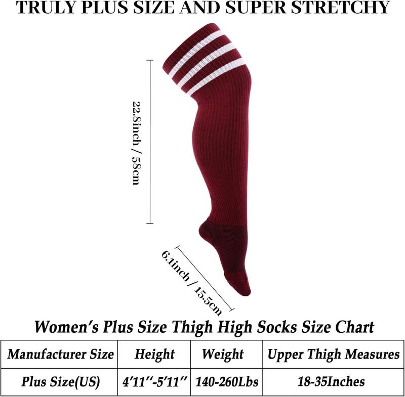 Plus Size Thigh High Socks for Women Thick Thighs Cotton Knit Extra Long Over the  Leg Warmer