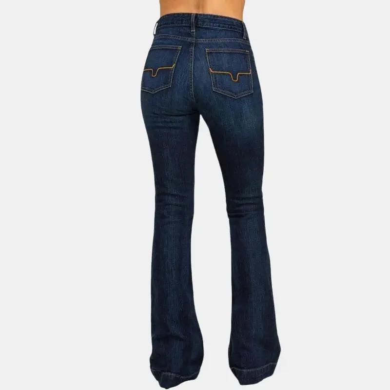 Women's Dark Wash Jennifer High Rise Wide Flare Jeans - Blue