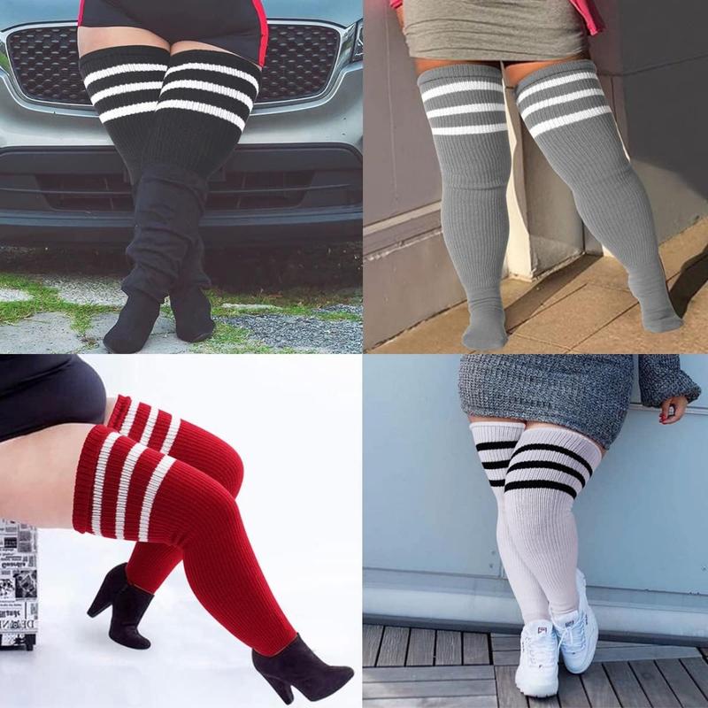 Plus Size Thigh High Socks for Thick Thighs- Extra Long Womens Cable Knitted Over Knee High Leg Warmer