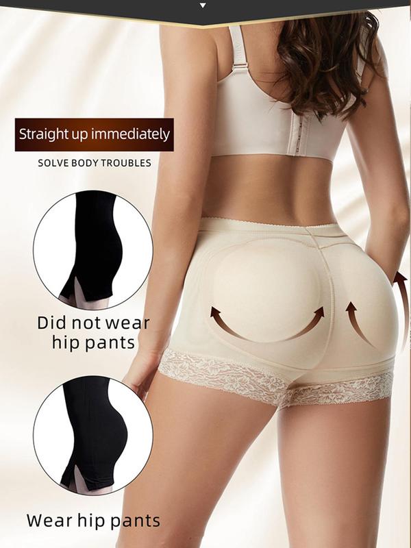 Women's Contrast Lace High Waist Padded Knicker, Breathable Comfortable High Waist Panty, Ladies Underwear for Daily Wear