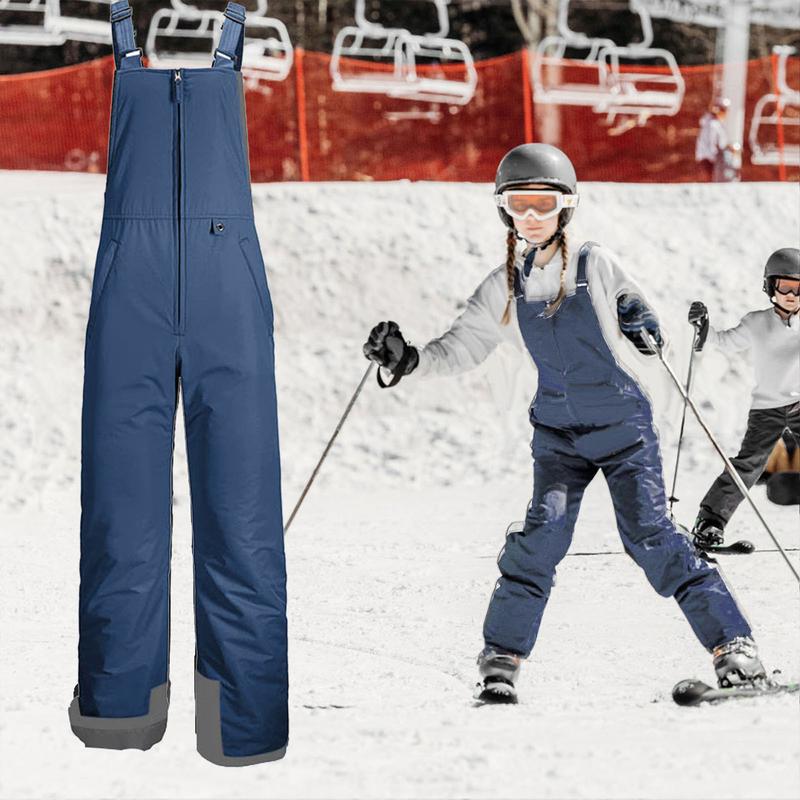 Women's Sleeveless Ski Overalls, Adjustable Shoulder Strap Jumpsuit, Side Pocket Long  Clothes