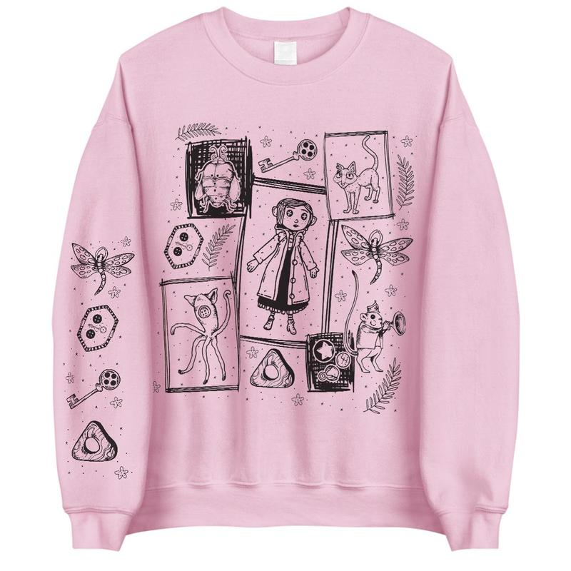 Coraline Three Ghost finding Sweatshirt Hoodie, Coraline Fantasy movies tshirt, Horror Character Shirt, Halloween Crewneck Sweatshirt