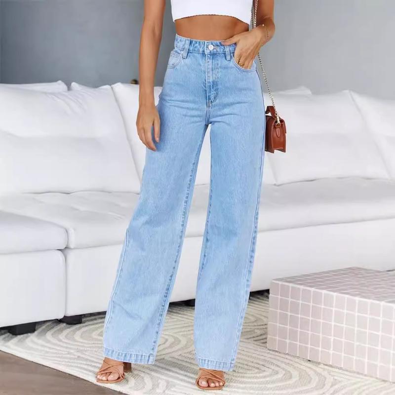 Womens Jeans Mid Waisted Straight Leg Loose Stretchy Lightweight Tummy Control Trendy Jeans for Women 2024 casual jean wide leg jeans