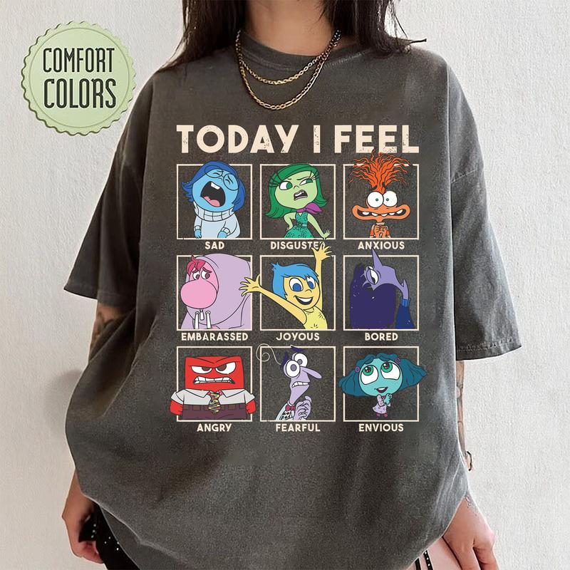 Today I Feel Shirt, Inside Out Characters T-Shirt , Inside Out Family Tee, Inside Out 2 Sweatshirt, Inside Out Matching Gift, Emotions Tee 190624VACL-123