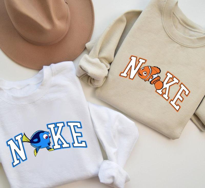 Nemo and Dory Print Sweatshirts, Finding Nemo Shirt, Cartoon Shirt, Cartoon Crewneck, Couple Shirt, Halloween Day Gift PSH404-405