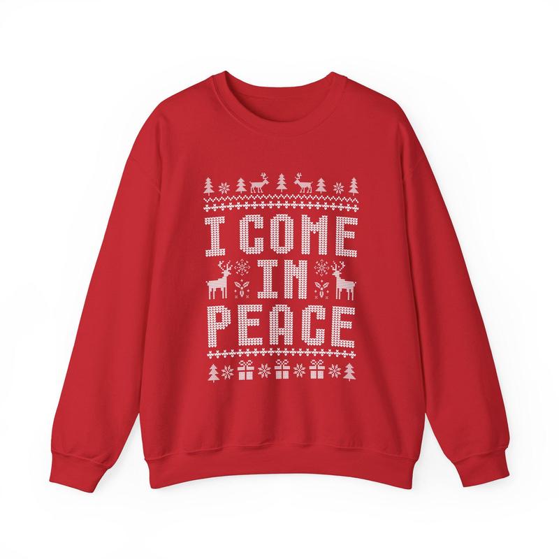 Matching Couples Ugly Christmas Sweater Funny Couple Ugly Christmas Sweater, I Come in Peace Sweatshirts, Matching Couples Christmas Pjs