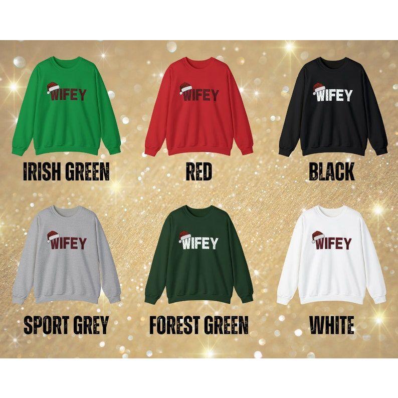 Wife & Wifey Lesbian Christmas Sweatshirts, Lesbian Couple Christmas Shirts, Lesbian Wedding Gift, Lesbian Engagement, Lesbian Couple Gift Christmas Gifts.