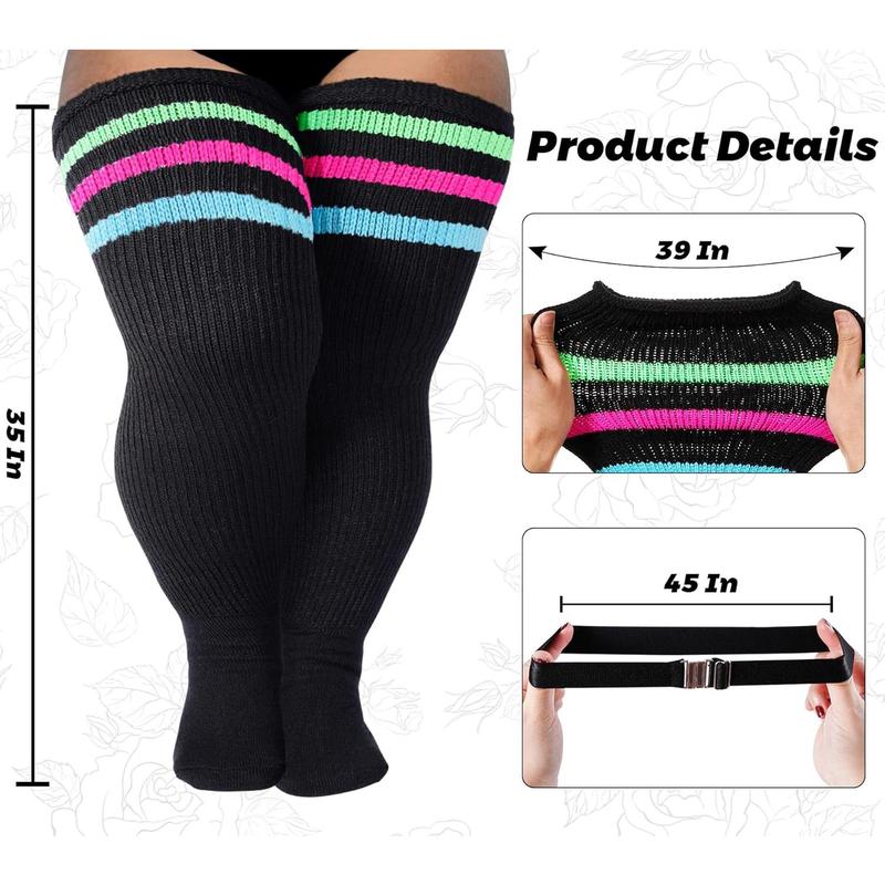 Plus Size Thigh High Socks for Thick Thighs- Extra Long Womens Cable Knitted Over Knee High Leg Warmer