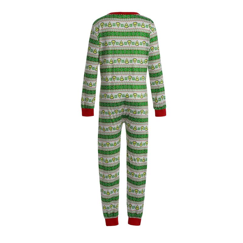 Christmas Family Matching Button  Pajama Long Sleeve Onesie Pajamas Jumpsuit Sleepwear