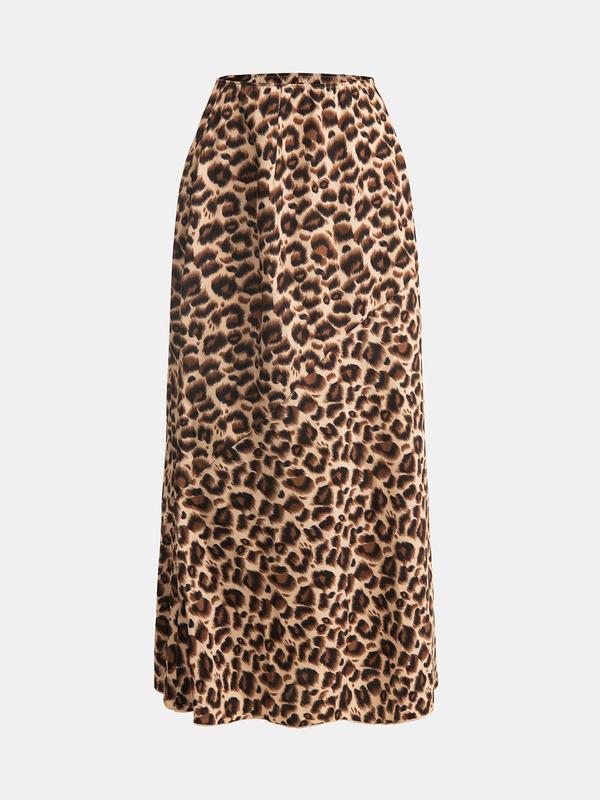 YOZY Women's Leopard Print Sheer Skirt, Casual Fashion Skirt for Daily Wear, Ladies Bottoms for All Seasons