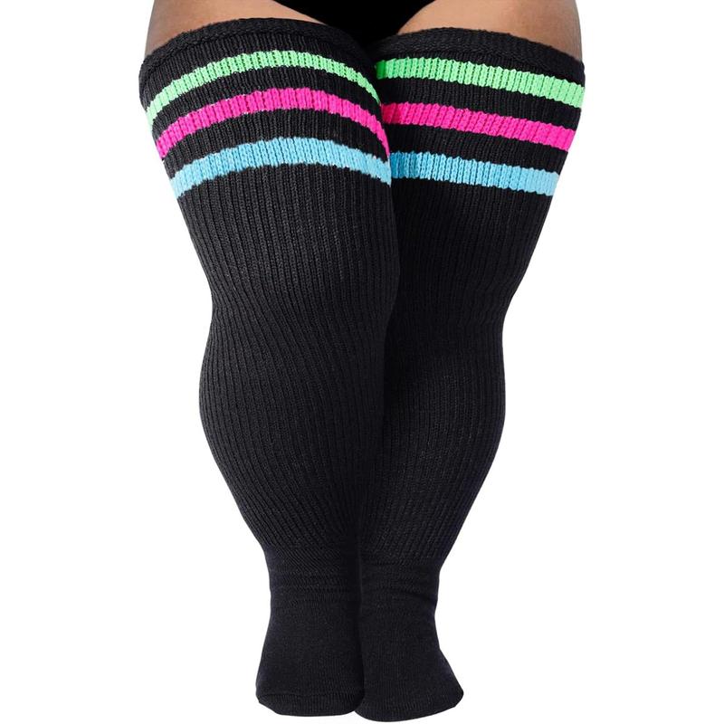 Plus Size Thigh High Socks for Thick Thighs- Extra Long Womens Cable Knitted Over Knee High Leg Warmer