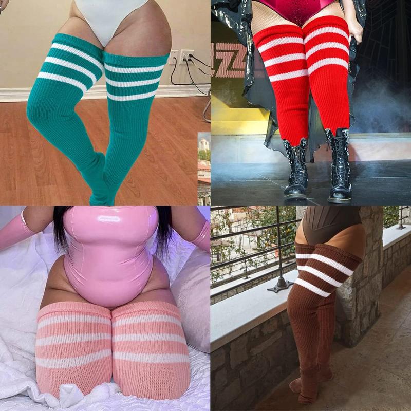 Plus Size Thigh High Socks for Thick Thighs- Extra Long Womens Cable Knitted Over Knee High Leg Warmer