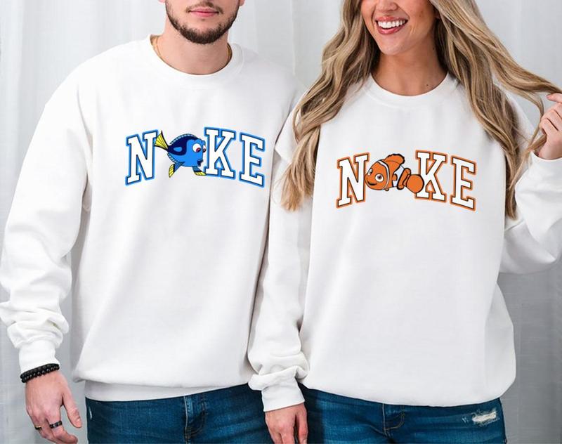 Nemo and Dory Print Sweatshirts, Finding Nemo Shirt, Cartoon Shirt, Cartoon Crewneck, Couple Shirt, Halloween Day Gift PSH404-405