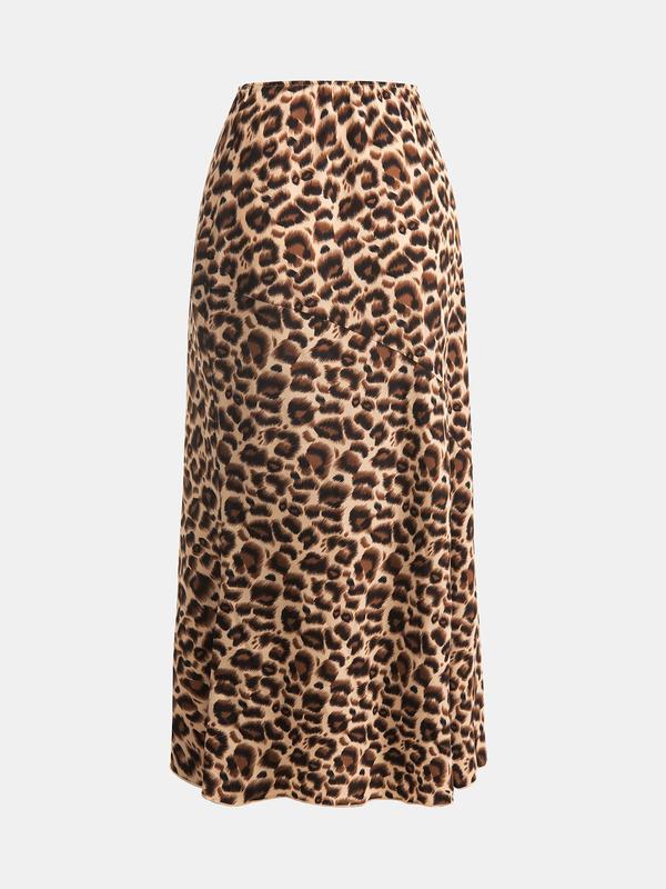 YOZY Women's Leopard Print Sheer Skirt, Casual Fashion Skirt for Daily Wear, Ladies Bottoms for All Seasons