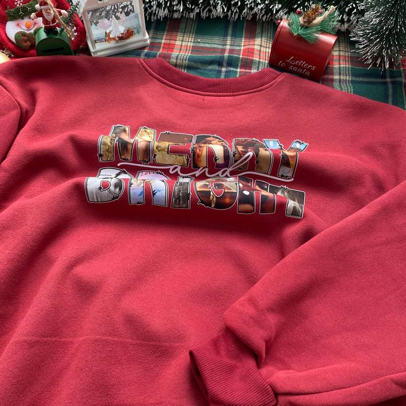 Merry and Bright Swlftmas Sweatshirt, Christmas Sweatshirt, Family Christmas Fan Hoodie