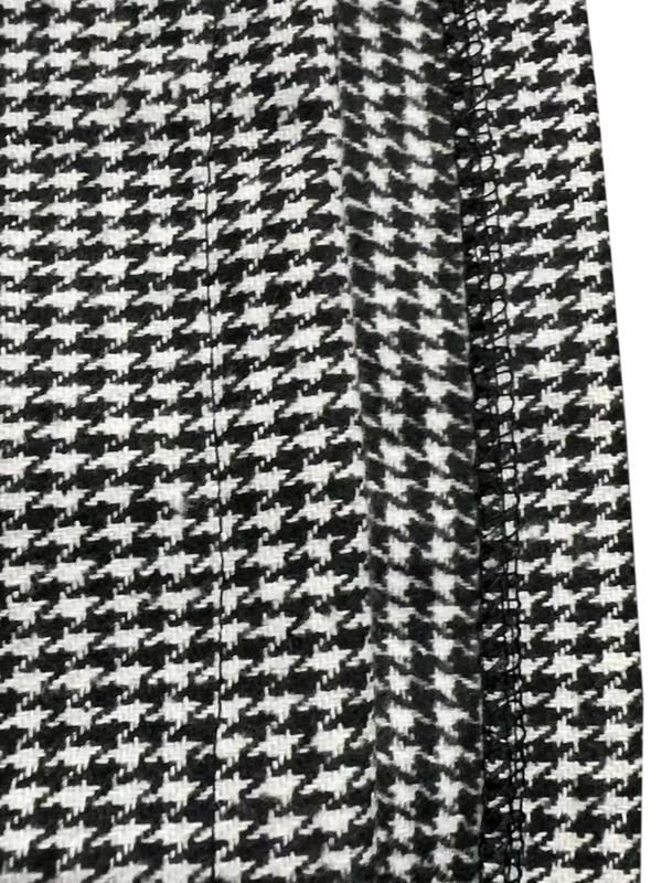 Women's Houndstooth Print A Line Skirt without Belt, Elegant Fashion Casual High Waist Skirt for Daily Outdoor Wear, Women Clothing for Fall & Winter