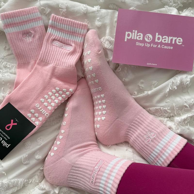 Pila Pink Sock for Women - Comfortable and Cotton Material for pilates, lagree, and barre