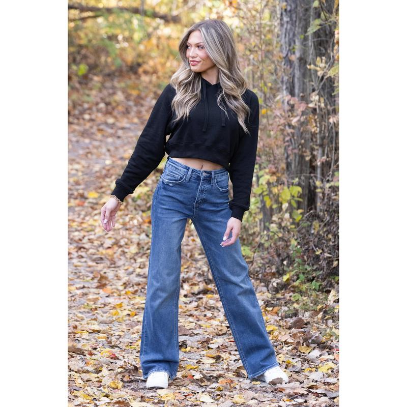 The Hannah from Lovervet: Super High-Rise Tummy Control Wide Leg Denim