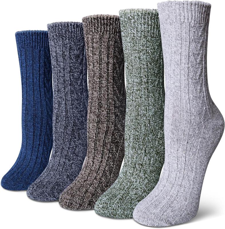 5 Pairs Womens  Socks Thick Knit Warm Winter Socks for Women Cozy Comfy Socks Gifts