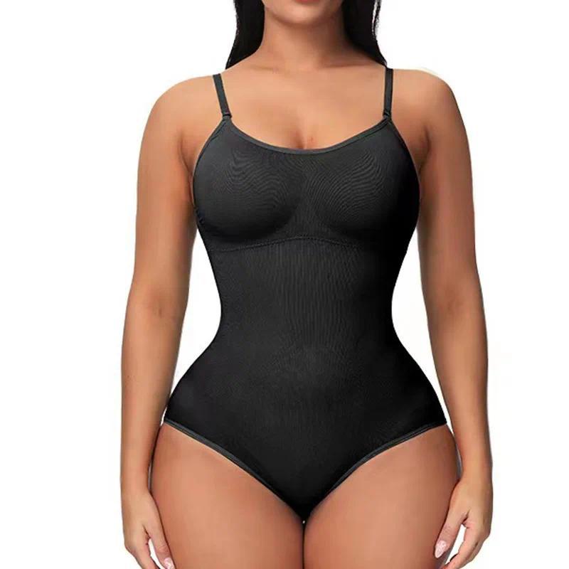 Bodysuit Lingerie Womens Seamless Slimming Control Body One-Pieces Shapewear Sling Camisole Jumpsuit Sexy Tight Corset Black Top