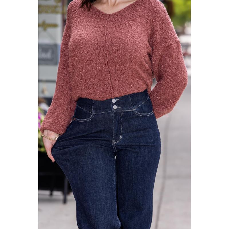 The Belle from Judy Blue: High-Rise Wide Leg Denim Fabric Fit