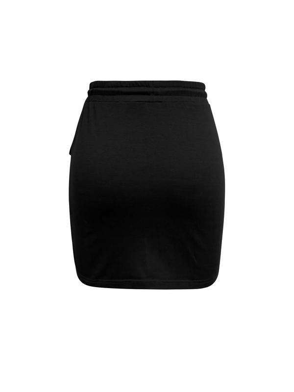 Women's Plain Button Pocket Drawstring Waist Cargo Skirt, Casual Streetwear  Skirt for Daily Wear, Ladies Summer Bottoms