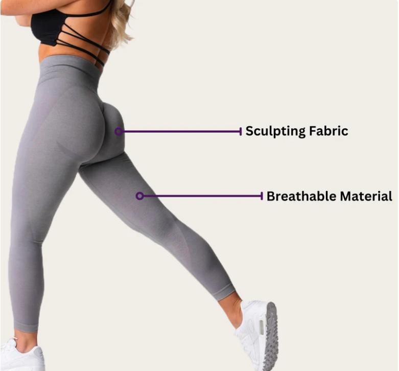 Shapedly Scrunch Seamless Leggings , Color Light Grey