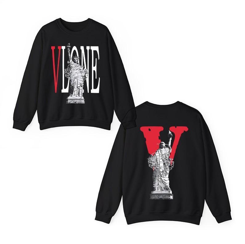 Vlone Statue Of Liberty Tee, #V.Lone Sweatshirt, Big V Letter #V.Lone Sweatshirt, Fashion Casual Couple Hip Hop Printed