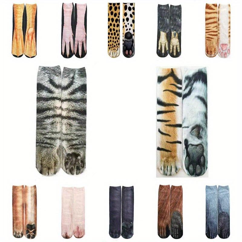 4 Pairs Animal Paw Funny Socks 3D Tubular Novelty Crazy Cat Paw Socks Mens Womens Womenswear Underwear