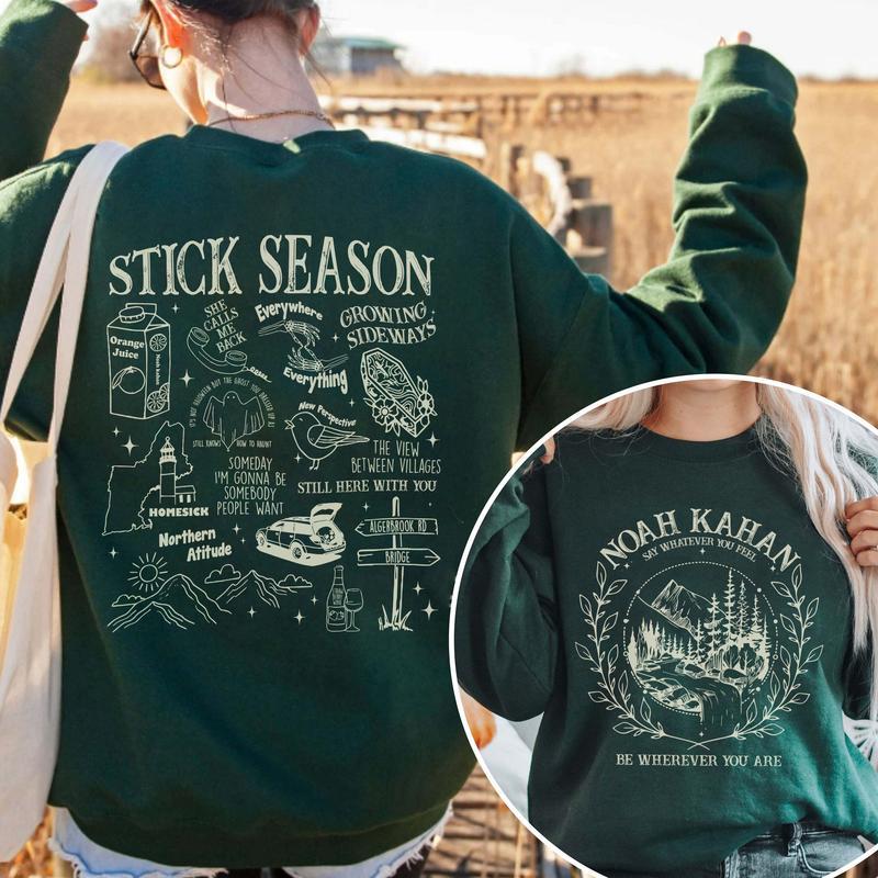 Vintage Stick Season 2024 Sweatshirt Retro Noah Kahan Tour 2024 Shirt Noah Kahan Merch You're Gonna Go Far Country Tour Shirt - Unisex Tshirt Sweatshirts Hoodie Shirt - Unisex Cotton Fabric Shirt for Men and Women Sweatshirts Sweatshirts