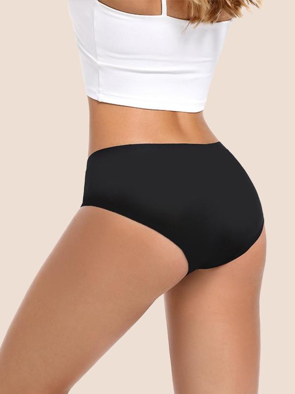 Women's Solid Seamless Knicker, Soft Comfy Breathable Panty for Daily Wear, Underwear for All Seasons