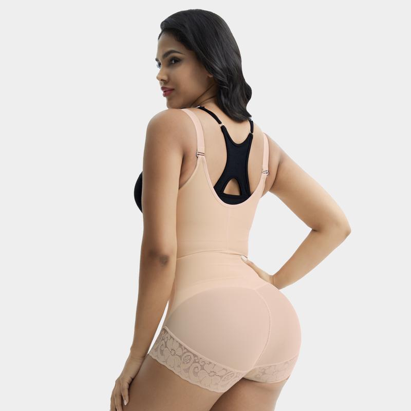 GQF Zipper Open Bust Bodysuit 7200-Link A – Comfortable Plus Size Shapewear for Women's Solid Postpartum Enhancer with Gentle Bust, Casual Comfy Tummy Control Butt Lift Shaper, Ladies Shapewear for Fall Womenswear Underwear