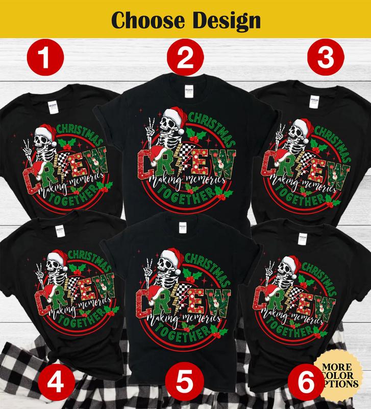 Family Christmas Pajama Shirts, Skeleton Matching Holiday Pajamas for Family, Christmas PJs, Family Christmas TShirts, Christmas Crew Shirts N1