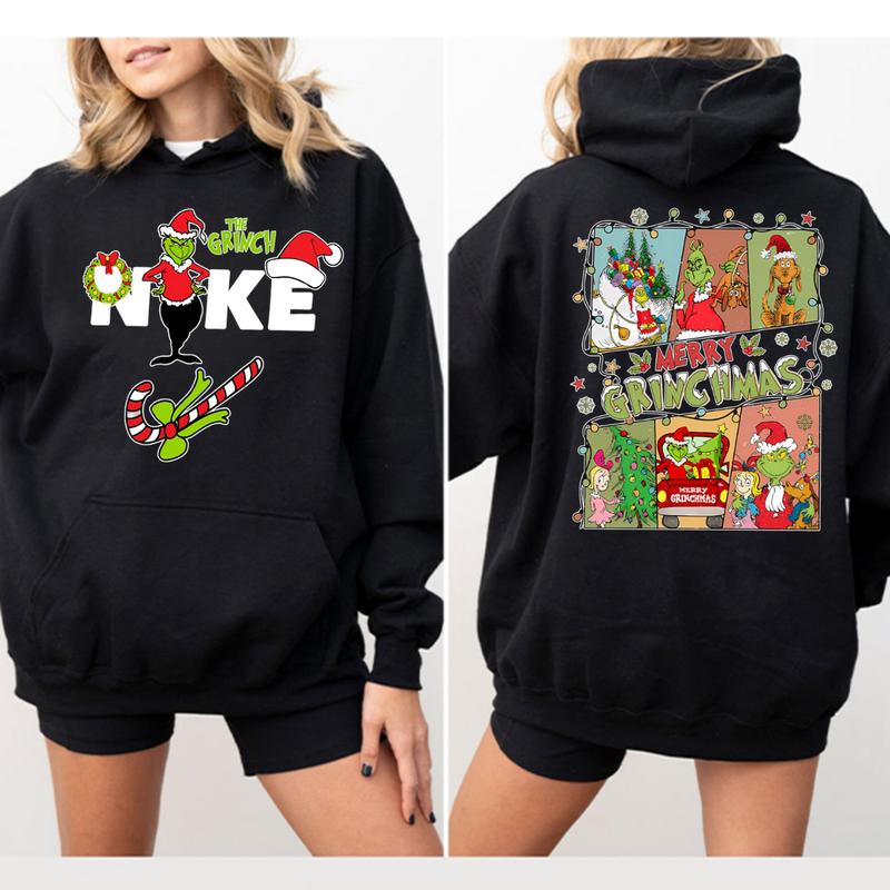 Merry Grinchmas Sweatshirt, Hoodie, T-Shirt, Christmas Grinchy Shirt, Grinchhh Family Top, Grinchh Shirt, Two Sided ShirtT-Shirts (Gildan 5000)