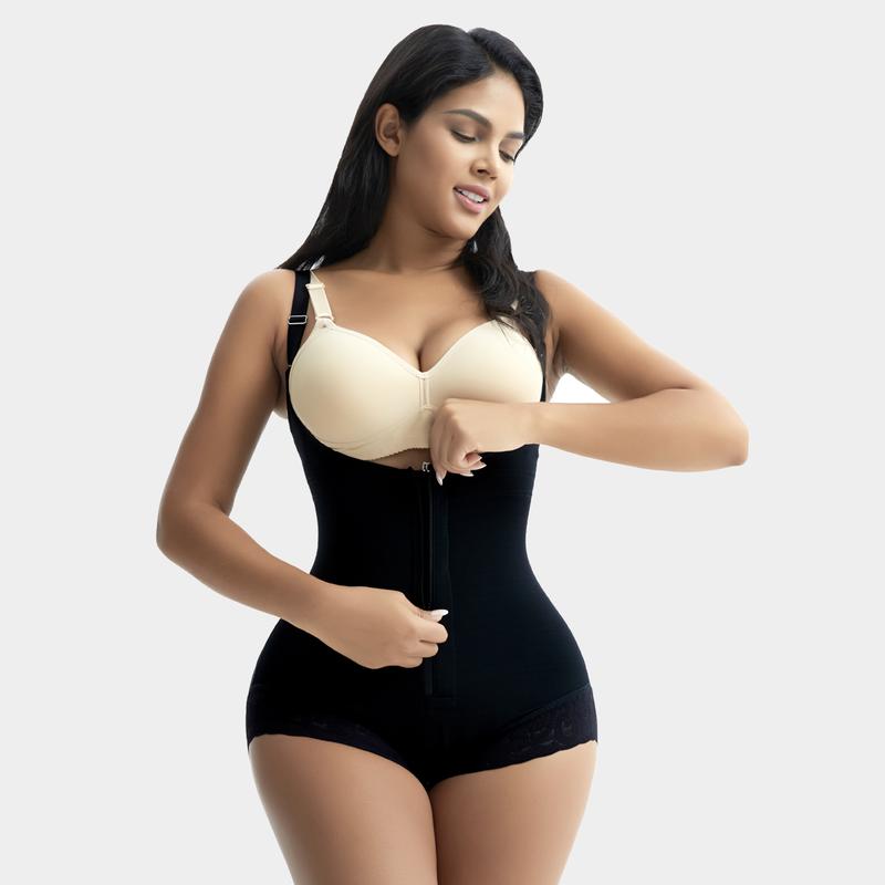 GQF Zipper Open Bust Bodysuit 7200-Link A – Comfortable Plus Size Shapewear for Women's Solid Postpartum Enhancer with Gentle Bust, Casual Comfy Tummy Control Butt Lift Shaper, Ladies Shapewear for Fall Womenswear Underwear