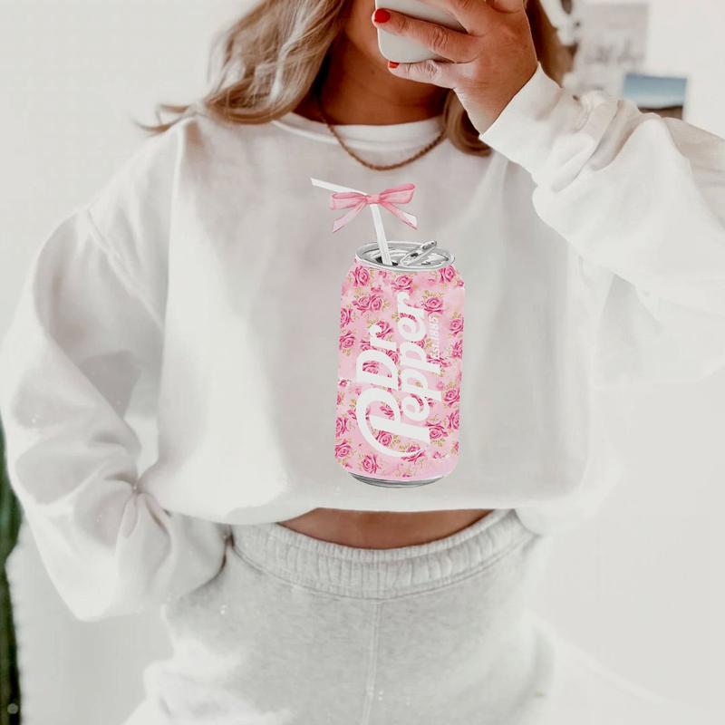 Dr Pepper SweatShirt, Cute Dr Pepper T-Shirt, Floral Dr Pepper Sweatshirt, Dr Pepper Bow Crewneck, Dr Pepper Pink Bow Shirt, Y2K Crewneck, Soda Shirt