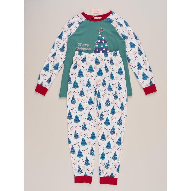 Green Christmas Tree Raglan Family Pajamas