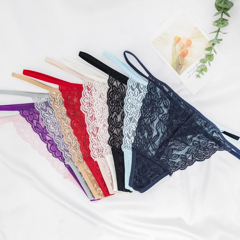 Umiehary 10 Pcs Assorted Color Blend Panties Low Rise Breathable Stretch G String T Back Thongs Size XSmall to XXLarge