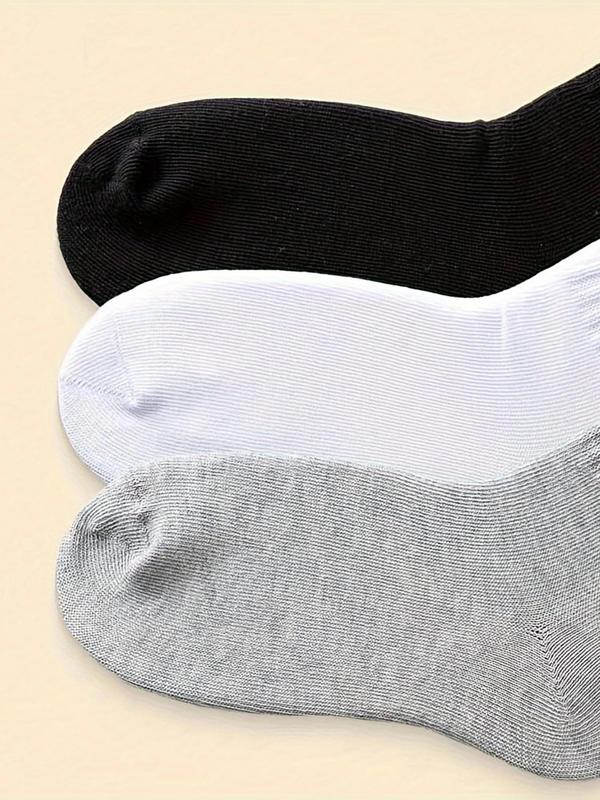 Women's 5 Pairs Solid Crew Socks, Fashion Casual Cozy Pile Socks for Daily Outdoor Wear, Women Socks for All Seasons