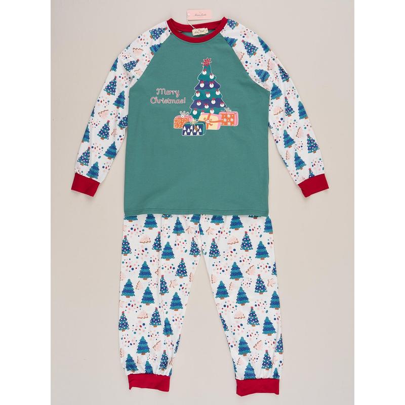 Green Christmas Tree Raglan Family Pajamas