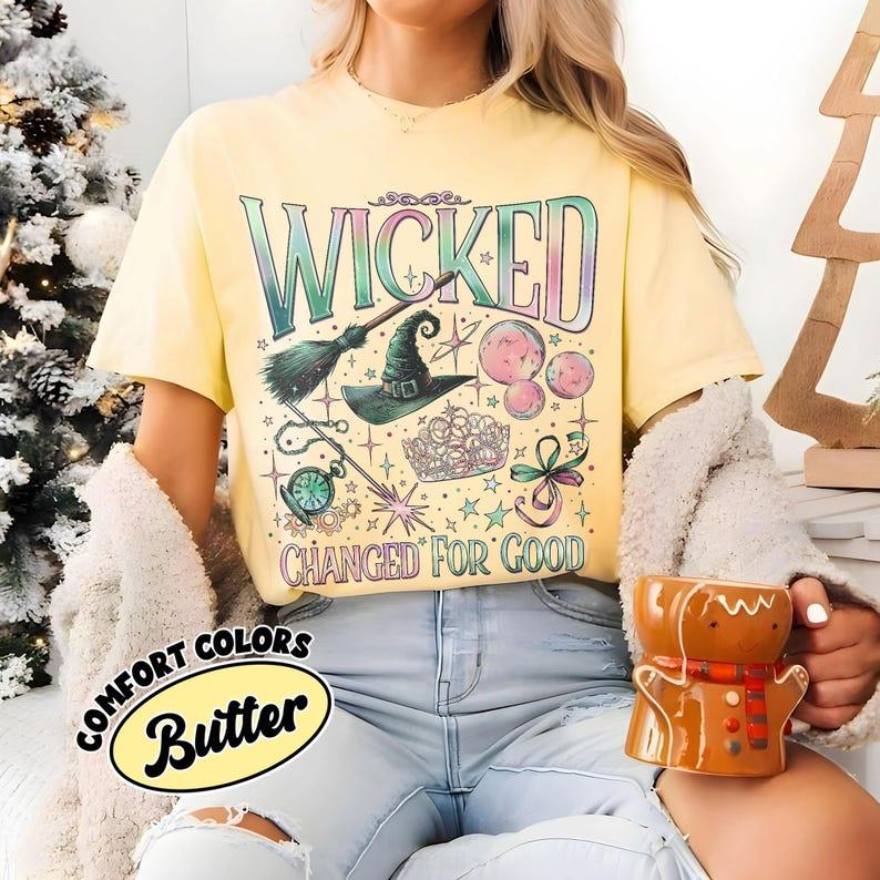 Wicked Change For Good Shirt, Defy Gravity Broomstick Magic Wand, Wizard Movie Fan Shirt, Wicked Musical Fan Gift, Gildan Unisex Crewneck, Top Casual Basic