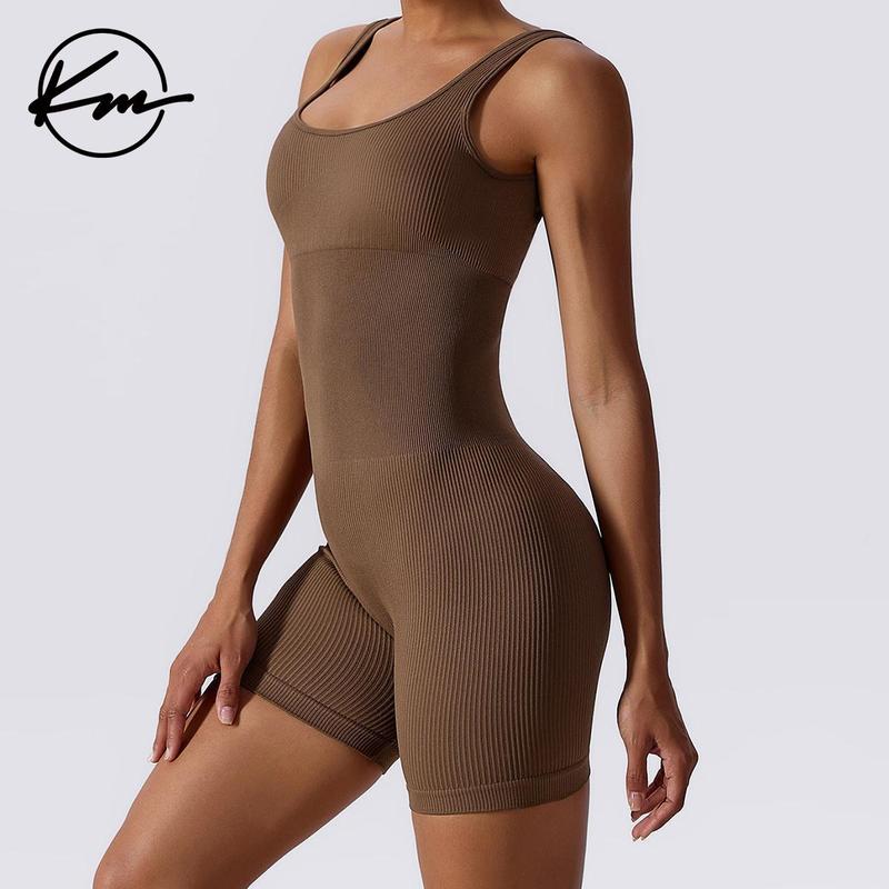 KatchMe Womenswear Seamless Thin Waist Stretch Playsuit(Live),Sleeveless Tank,Butt Lifter and Tummy Control Bodysuit,Plain Slim-Fitting Shapewear