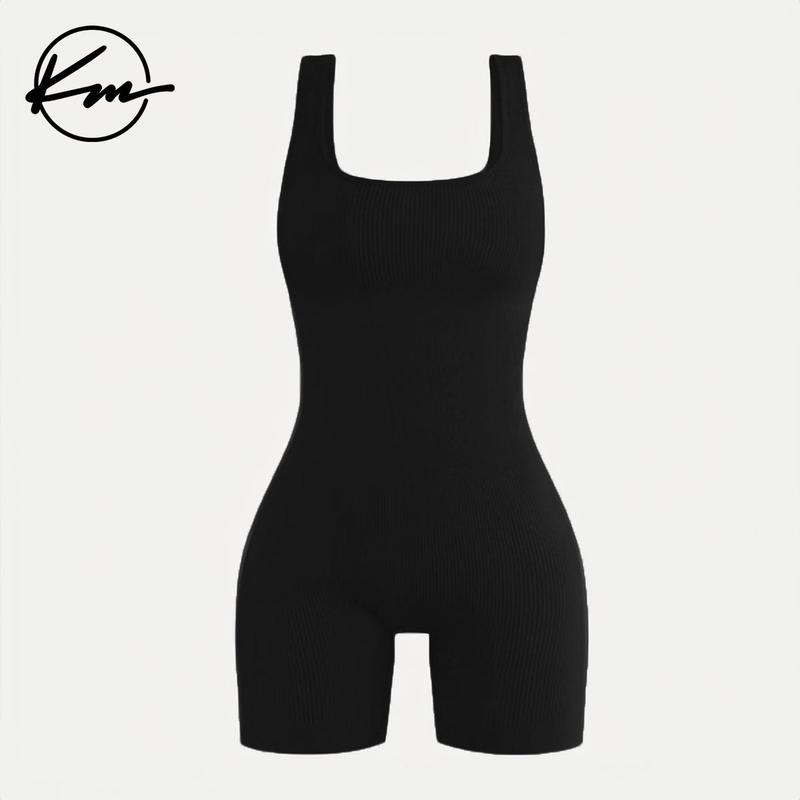 KatchMe Womenswear Seamless Thin Waist Stretch Playsuit(Live),Sleeveless Tank,Butt Lifter and Tummy Control Bodysuit,Plain Slim-Fitting Shapewear