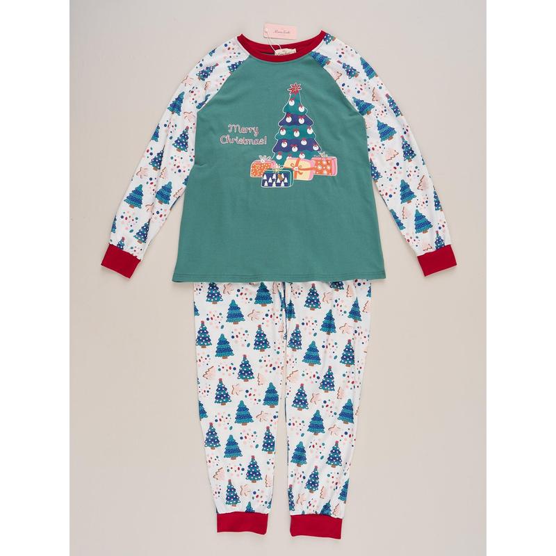 Green Christmas Tree Raglan Family Pajamas