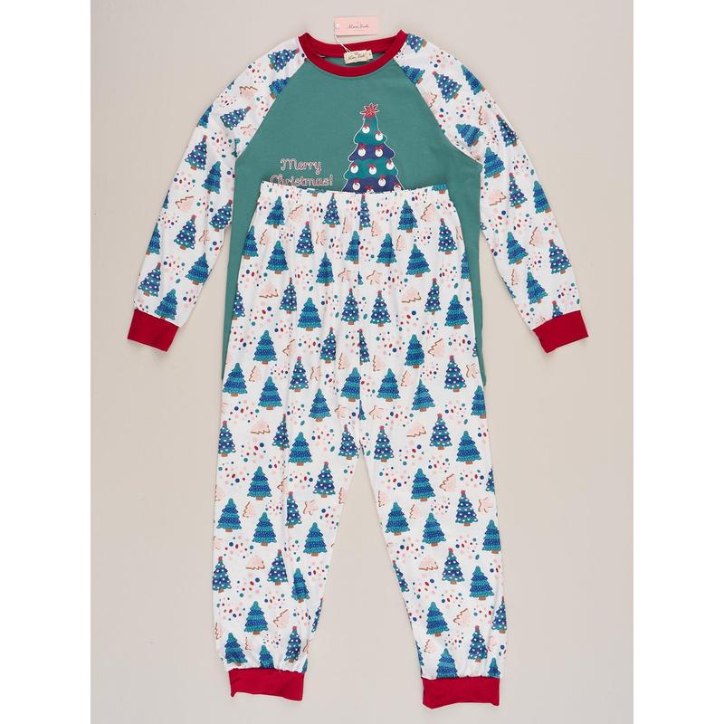 Green Christmas Tree Raglan Family Pajamas