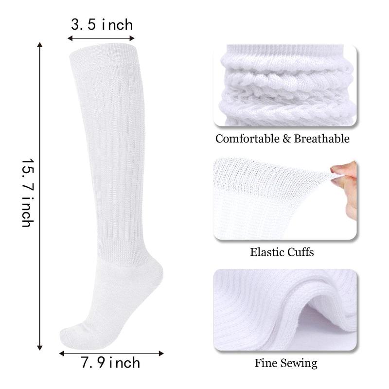 Womens Slouch Sock Scrunch Socks Soft Long Boot Socks for Women Stacked High Sock 2-3 PACK