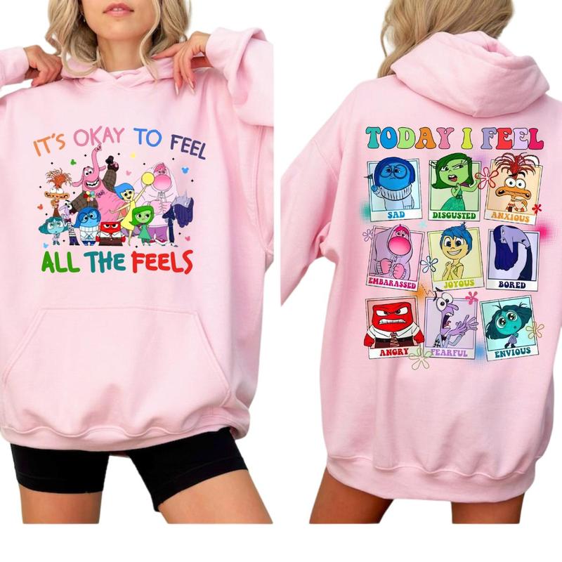 Inside Out It's Okay To Feel All The Feels Hoodie 2-Sides, Inside Out  T-Shirt Sweatshirt, Mental Health Matter Shirt, Emotional Support Shirt, Feelings Shirt, Gift For Teacher