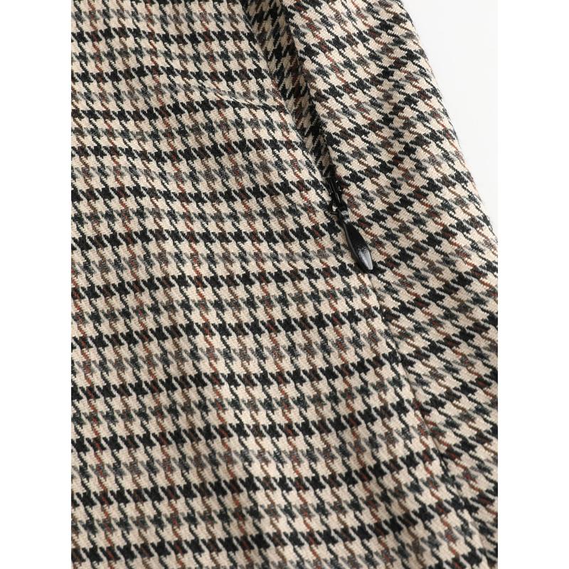 Cider [3 colors, Size 2-26] Houndstooth High Waist Split Mini Skirt