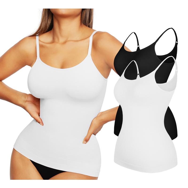 FeelinGirl Pack of 2 Shapewear Tank Tops for Women Tummy Control  Seamless Compression Cami Shaper Comfort Womenswear Fabric